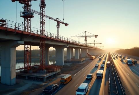 橋梁跨越高速公路編制保障公路和公路附屬設施質量和安全技術評價報告時，應如何評估潛在風險？